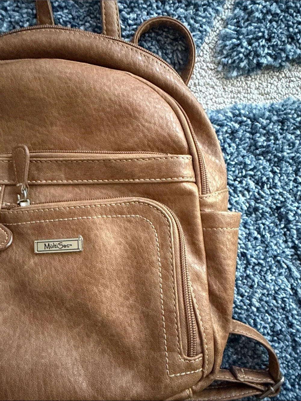 Gently Used..Tan Leatherette Mini Backpack